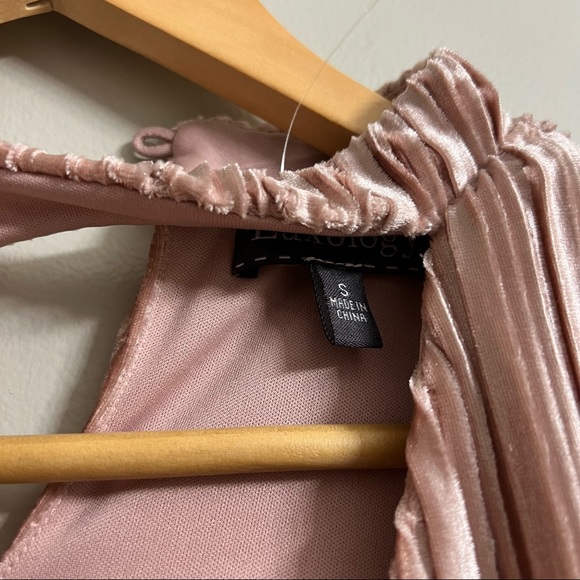 Pleated Velvet Pink Dress - Picture 3 of 6